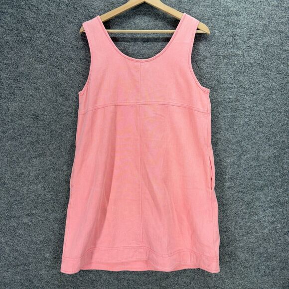 Mod On Trend Dress Women L Large Pink Shift Short Sleeveless Cotton Round Neck - Picture 2 of 8